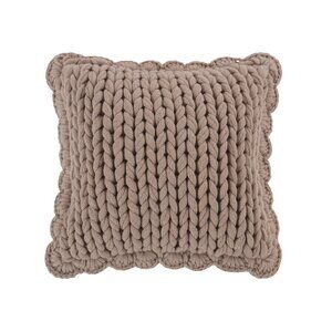 Decorative Knit Accent/Throw Pillow, Taupe - 14" x 14"